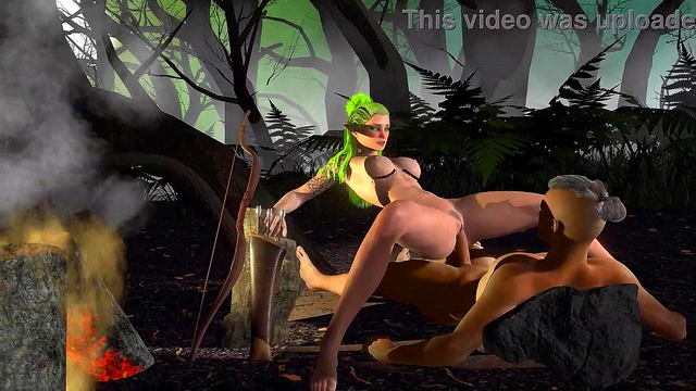 Busty Wood Elf Rides BigDick in Animated Forest Fantasy