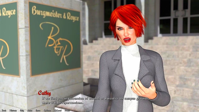 Redheaded President Gets Help from Dik in Busty 3D Anime Adventure