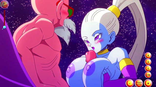 Vados Shows Off Big Boobs for Old Master Roshi in Sexy Hentai Blowjob Handjob Scene