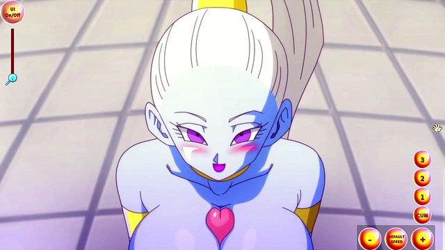 Vados Shows Off Big Boobs for Old Master Roshi in Sexy Hentai Blowjob Handjob Scene