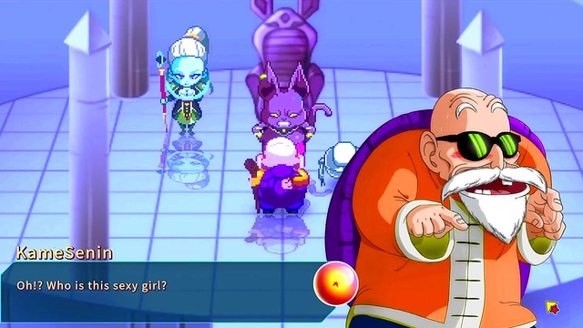 Vados Shows Off Big Boobs for Old Master Roshi in Sexy Hentai Blowjob Handjob Scene