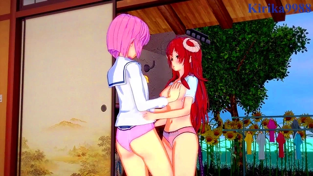 Shamiko & Momo's Intense Lesbian Play – Big Boobs & Passionate Yuri Action