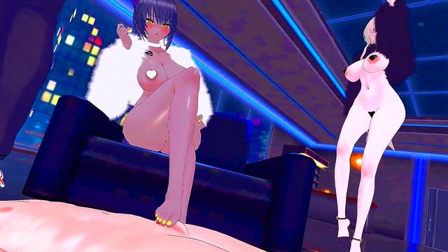 Horny Asuna & Karin Get Wild in Anime MMD Action Scene