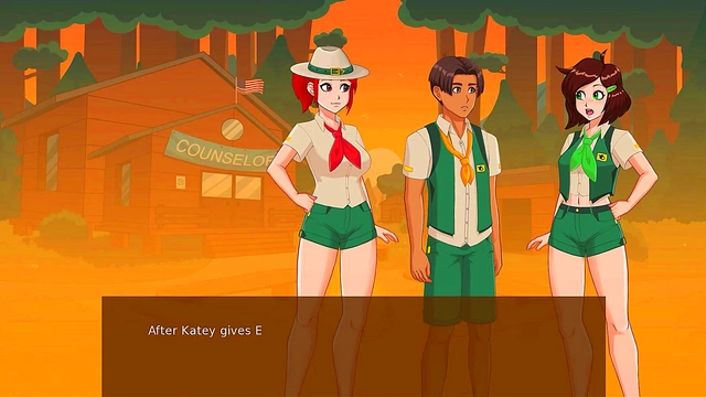 Hot 3D Anime Girls Seduce in Camp Mourning Wood for Steamy Visual Novel Action