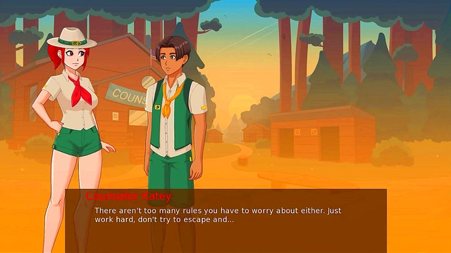 Hot 3D Anime Girls Seduce in Camp Mourning Wood for Steamy Visual Novel Action