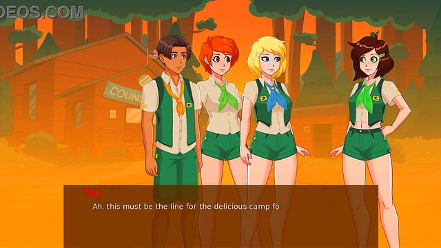 Hot 3D Anime Girls Seduce in Camp Mourning Wood for Steamy Visual Novel Action