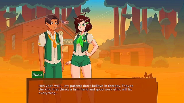 Horny 3D Anime Chick Seduces in Camp Mourning Wood for Juicy Sex Fantasies