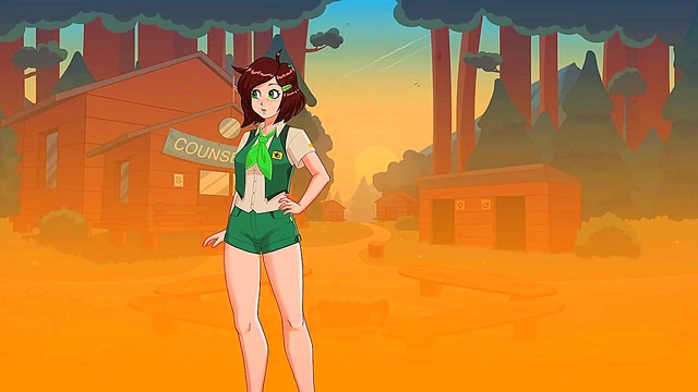 Horny 3D Anime Chick Seduces in Camp Mourning Wood for Juicy Sex Fantasies