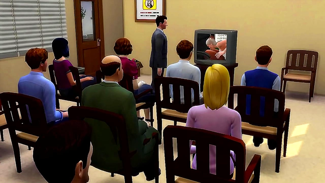 Horny Boss Shares Explicit HentaiPorn With Big-Titted Sims 4 Cartoon Crew