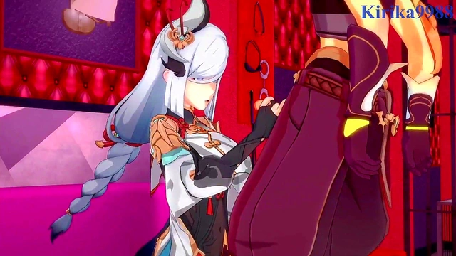 Intense 3D Anime Sex With Big-Busted Noelle, Shenhe & Aether From Genshin Impact