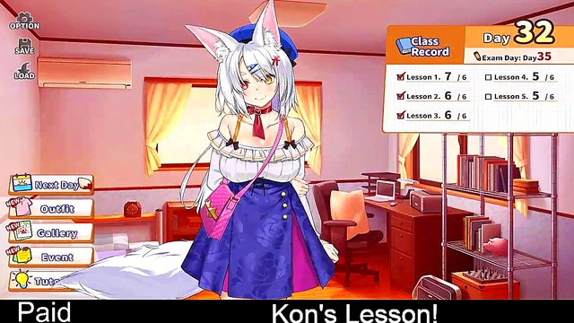 Fox Girl Seduces Kon in Erotic Eroge Game Simulation Week 5