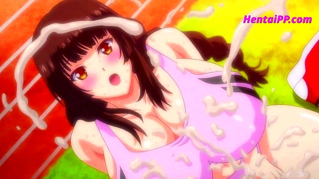 Two Hot Anime Babes Fuck On The Sports Field For A Threesome Cuming Session