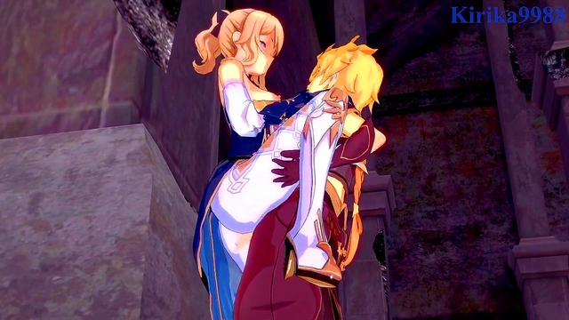 Intense 3D Hentai Sex With Lumine, Jean, and Aether From Genshin Impact