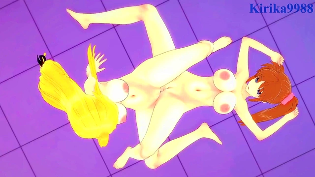 Magical Girls Nanoha & Fate Engage in Intense Futanari Lesbian Action