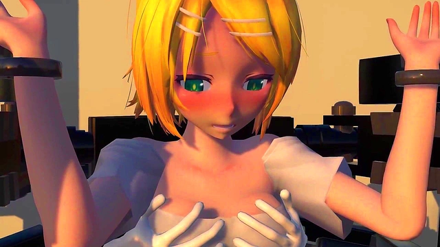 Rin Kagamine Enjoying Dildo, Licking & Fingering During Anime Massage Session