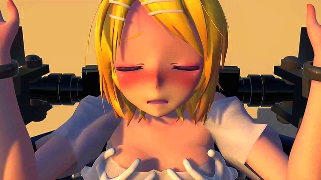 Rin Kagamine Enjoying Dildo, Licking & Fingering During Anime Massage Session