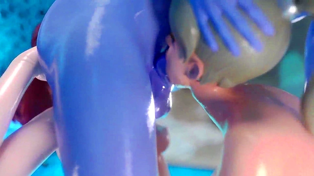 Three Dickgirls Enjoy Double Penetration Fun in 3D Futanari Threesome Animations