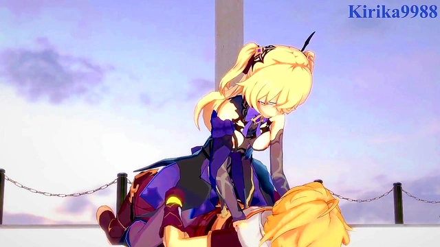 Intense 3D Hentai Sex With Amber, Amy, and Aether From Genshin Impact