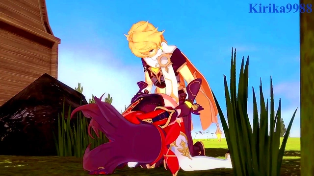 Intense 3D Hentai Sex With Amber, Amy, and Aether From Genshin Impact