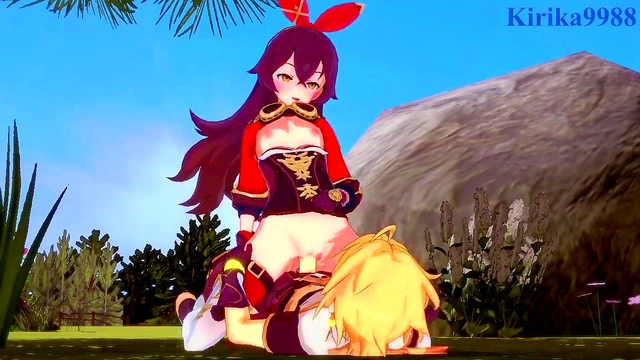 Intense 3D Hentai Sex With Amber, Amy, and Aether From Genshin Impact
