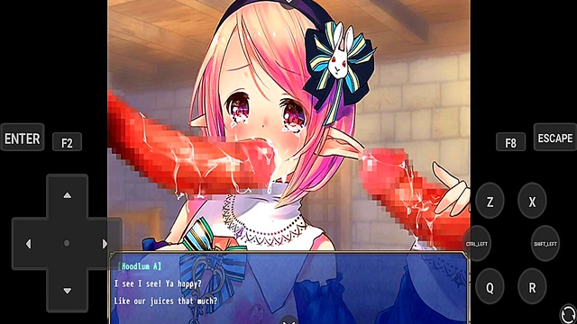 Horny Anime Chick Gets Pleasured by Rune Summoner in Game Fantasy Scene