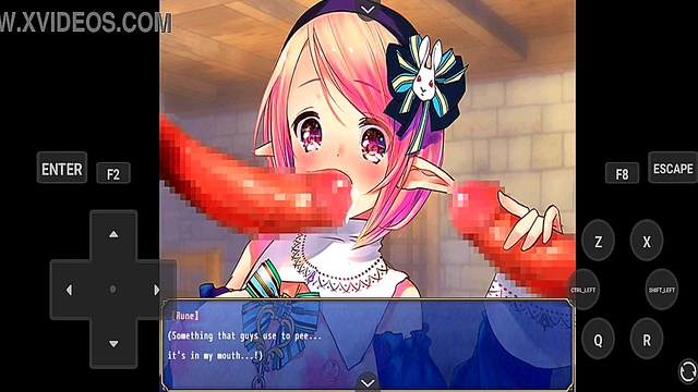 Horny Anime Chick Gets Pleasured by Rune Summoner in Game Fantasy Scene