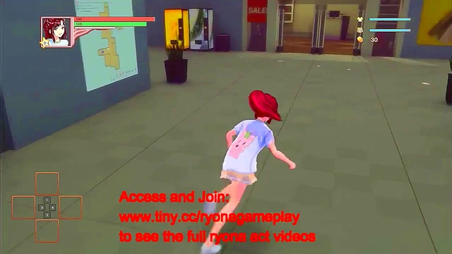 Red-Haired Lady Seduces in Curs Pantsu for Steamy Hentai Game Action