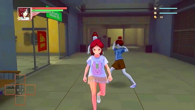 Red-Haired Lady Seduces in Curs Pantsu for Steamy Hentai Game Action