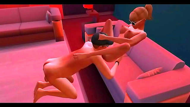 Horny Siblings Gabino & Nuria Del Solar pleasure in Red Light for 3D Hentai Orgy