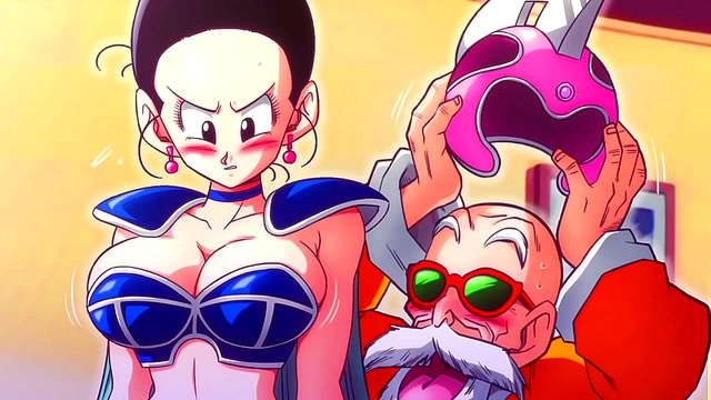 Chi-Chi Cheats on Goku for Big-Cock Handjob & Facial from Hentai Legend Roshi