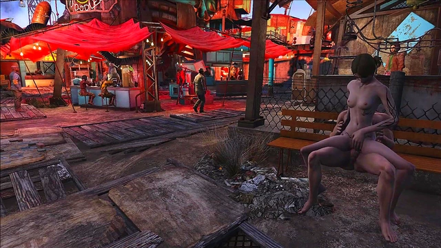 Brunette Cartoon Babe Gets Fucked Publicly in Fallout 4 Diamond City