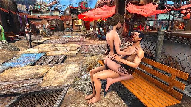 Brunette Cartoon Babe Gets Fucked Publicly in Fallout 4 Diamond City