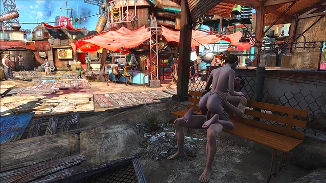 Brunette Cartoon Babe Gets Fucked Publicly in Fallout 4 Diamond City