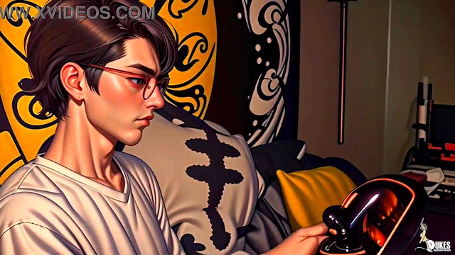 Possessed Nerdy Girl Dominates Curvy Bitches With Huge Cock In Sexy Outfits