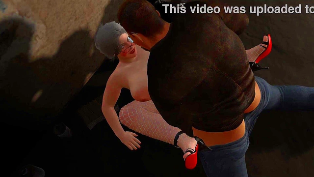 Busty MILF Shows Off Big Boobs and Curves for Street Blowjob Action