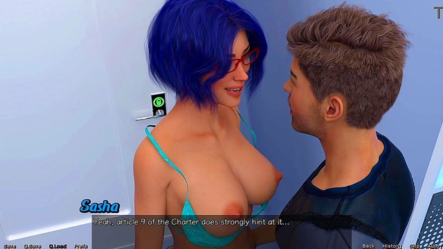 Busty Blue-Haired MILF Craves Dick In Sexy Outfit During Stranded Space Adventure
