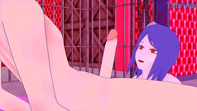 Intense 3D Hentai Sex – Mei Terumi & Konan Share Big Boobs & Creampie Action
