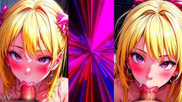 3D Anime Chick Sucks Big Cock in Hot Hentai Blowjob Action