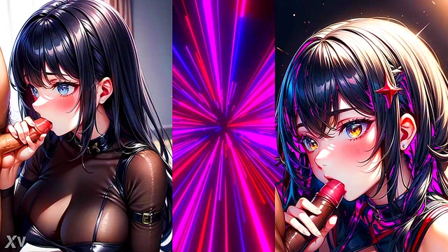 3D Anime Chick Sucks Big Cock in Hot Hentai Blowjob Action