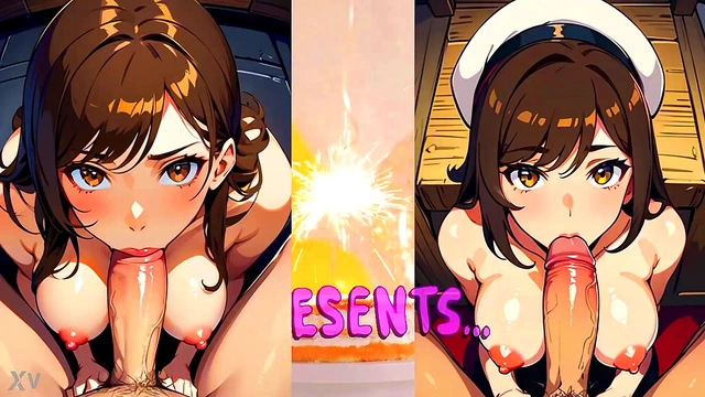 3D Anime Chick Sucks Big Cock in Hot Hentai Blowjob Action