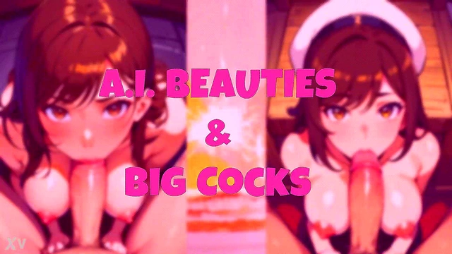 3D Anime Chick Sucks Big Cock in Hot Hentai Blowjob Action