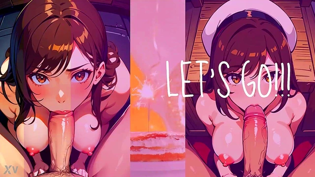 3D Anime Chick Sucks Big Cock in Hot Hentai Blowjob Action