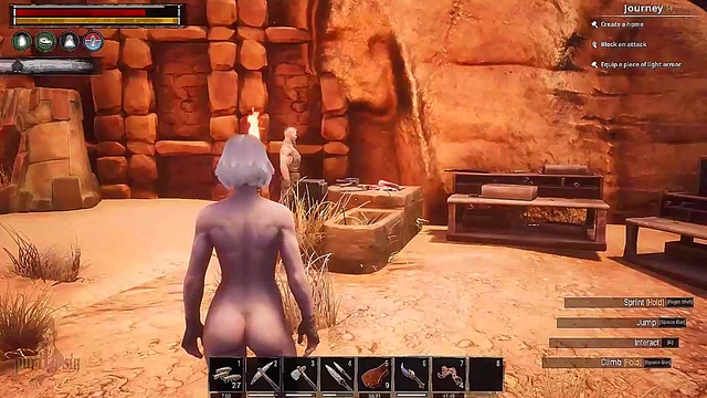 Kinky Albino Slut Gets Rough BDSM Gangbang In Conan Exiles Hentai