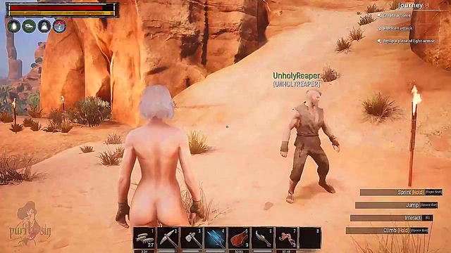 Kinky Albino Slut Gets Rough BDSM Gangbang In Conan Exiles Hentai