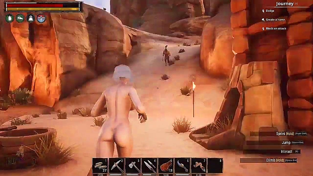 Kinky Albino Slut Gets Rough BDSM Gangbang In Conan Exiles Hentai