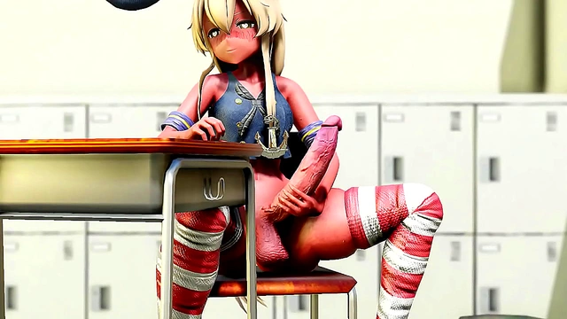 Big-Titted Futanari Student Masturbates for Teacher With Big Dick Load