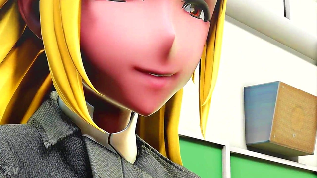 Big-Titted Futanari Student Masturbates for Teacher With Big Dick Load