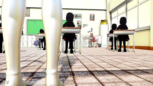 Big-Titted Futanari Student Masturbates for Teacher With Big Dick Load