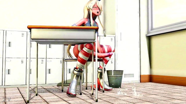 Big-Titted Futanari Student Masturbates for Teacher With Big Dick Load