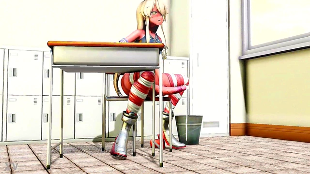 Big-Titted Futanari Student Masturbates for Teacher With Big Dick Load